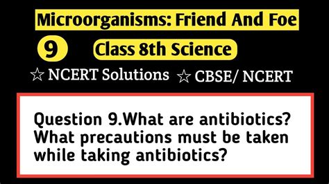 Q9 What Are Antibiotics What Precautions Must Be Taken While Taking