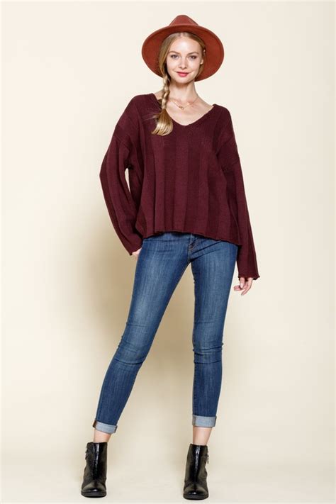 Textured V Neck Sweater 6th Street Fashions And Footwear Located In