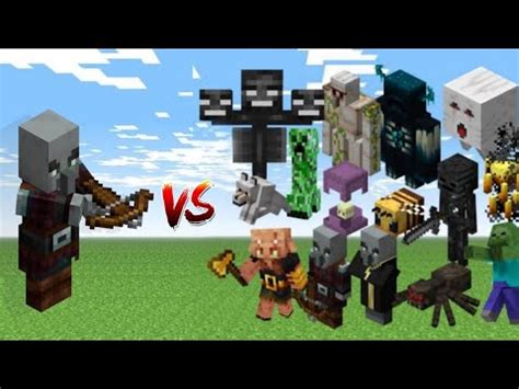 PILLAGER ARMY Vs ALL MOBS ARMY In Minecraft Mob Battle YouTube