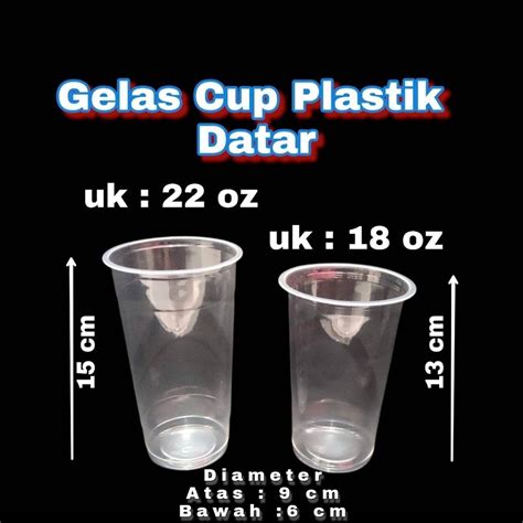 Jual Gelas Plastik Datar Uk Oz Oz Isi Cup Gelas Plastik