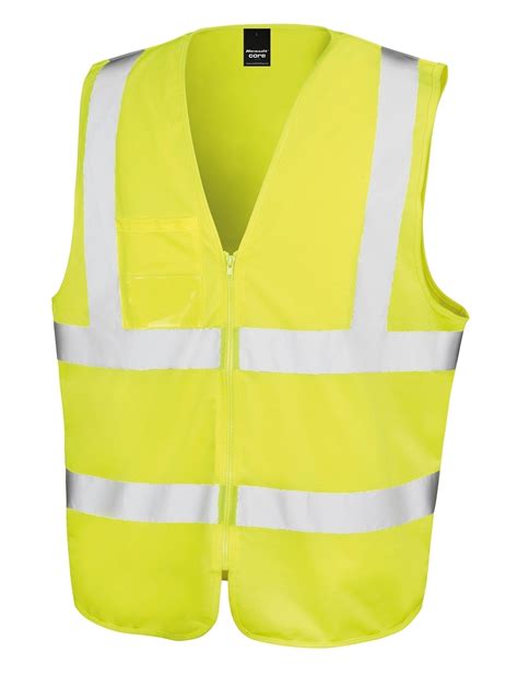 Gilet De Sécurité Zippé Fluorescent Yellow Imprimé Et Personnalisé