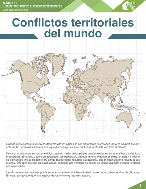 M S Conflictos Territoriales Pdf Transformaciones En El Mundo