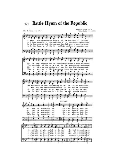 Battle Hymn Of The Republic Christian Digital Sheet Music Civil War Patriotic Soldier