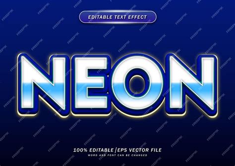 premium vector  neon text editable effect