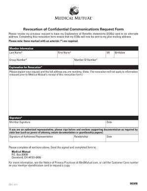 Fillable Online Revocation Of Confidential Communications Request Form