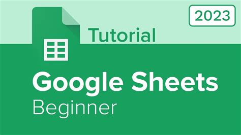 google sheets beginner tutorial youtube
