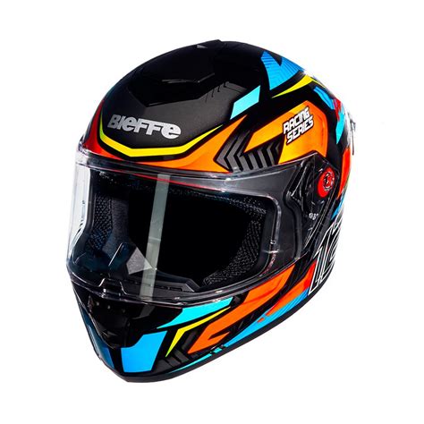 Capacete B Misano Preto Laranja Bieffe