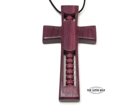 Large Cross Pendant Handmade From Brazilian Purpleheart Wood Large