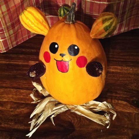 Pikachu Pokemon Pumpkin Pumpkin Projects Pokemon Halloween Pumpkin