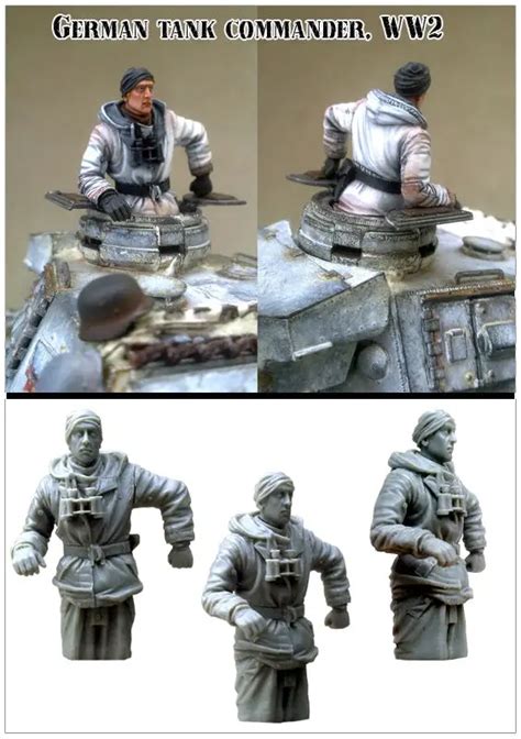 Tuskmodel 1 35 Scale Resin Model Figures Kit WW2 German Tank Commander