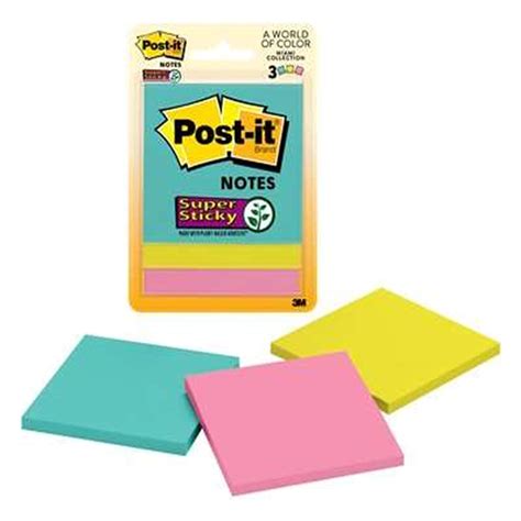 3m Post It Super Sticky Notes 2x Sticking Power 3 Pads X 45 Sheets