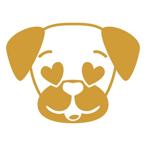 Design PNG E SVG De Cachorro Enamorado Cabeça Focinho Achatado Para