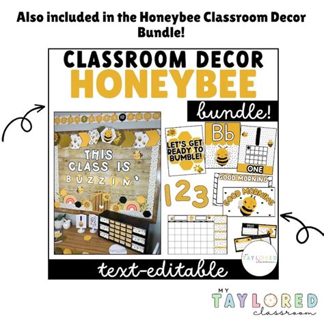 Honeybee Classroom Bulletin Board Kit Editable Bee Themed Classroom Decor Etsy Canada