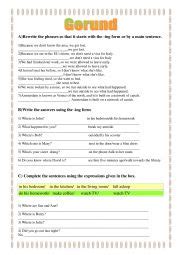 Gerund Esl Worksheet By Miky