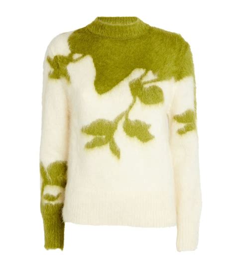 Womens Erdem Green Floral Salma Sweater Harrods Uk