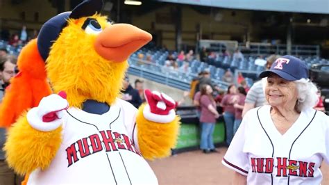 91 Year Old Toledoan Throws Out First Pitch At Mud Hens Game