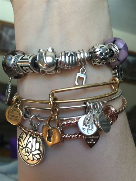 My Alex And Ani Wrist Stacked With My Pandora Wrist Stacks Alex And