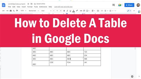 How To Delete A Table In Google Docs Delete Table Google Docs Edit