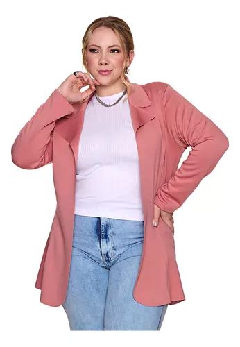 Max Blazer Feminino Acinturado Longo Casaco Plus Size Social Mercadolivre