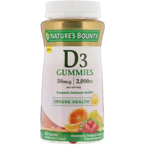 Nature S Bounty Vitamin D Gummies Strawberry Orange Lemon