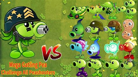 Pvz 2 Gameplay Mega Gatling Pea And All Peashooters Challenge Which