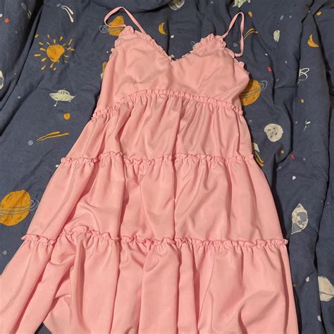 Pink Ruffle Babydoll Dress Its Super Cute And Depop