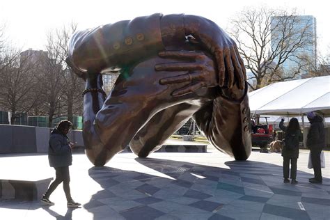 Sculpture Commemorates Rev Martin Luther King Jr And Coretta Scott