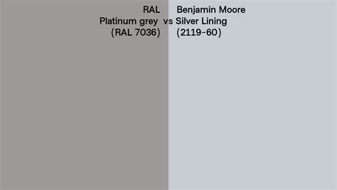 RAL Platinum Grey RAL 7036 Vs Benjamin Moore Silver Lining 2119 60