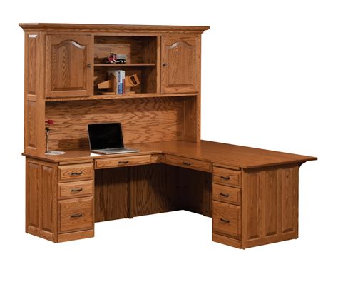 Traditional Executive L-Desk with Hutch | South Texas Amish Furniture