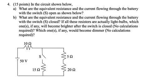 Solved 4 15 Points In The Circuit Shown Below A What