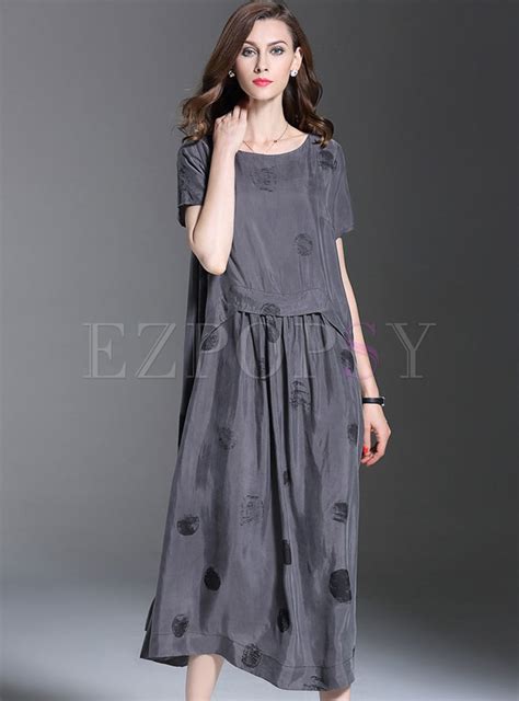 Dresses Maxi Dresses Vintage Elegant Dot Print Loose Maxi Dress