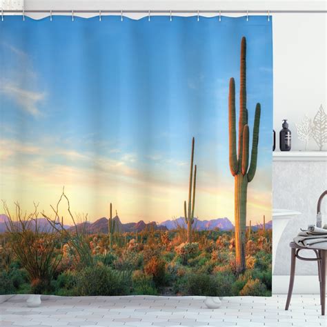 Ambesonne Desert Shower Curtain Sonoran Desert Sunset 69wx84l