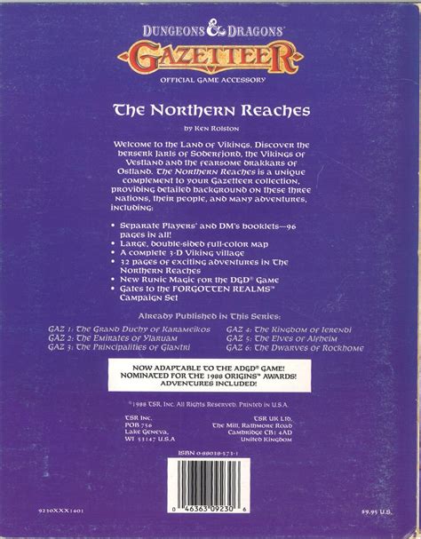 Tsr D D Ken Rolston The Northern Reaches Gazetteer Gaz Mandarake