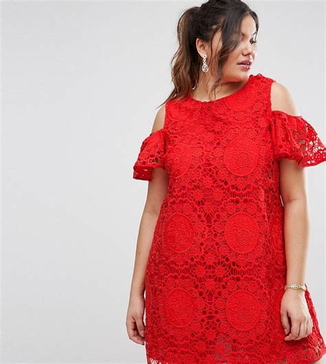 Asos Curve Curve Lace Cold Shoulder Dress Shopstyle Off Shoulder