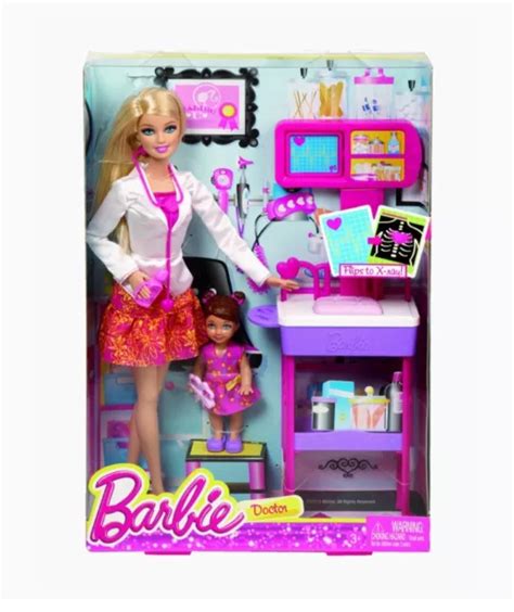 MATTEL BARBIE CAREERS Doctor Doll Pediatrician Nude X Ray Playset NEW