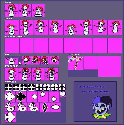 Pixilart Snow Jevil Sprite Sheet By Thatbratcohen