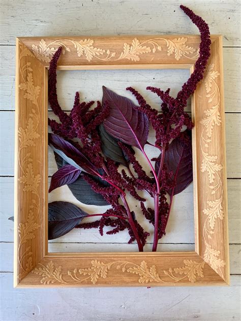 Vintage Wooden Frame With Oak Leaf Motif Etsy