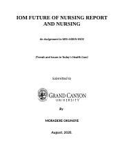 Nrs Vn Week Dq Iom Future Of Nursing Report And Nursin Docx