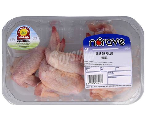 Bandeja De Alitas De Pollo Limpias Y Con Piel Con Certificado Halal