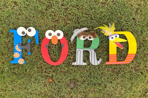 Sesame Street Themed Custom Wooden Letters | Etsy