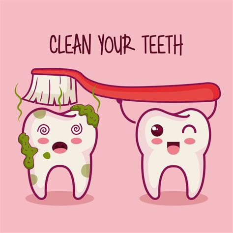 clean teeth cartoon vector | Dental fun, Dental health, Dental humor