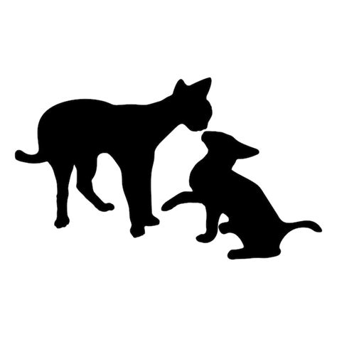 Premium Vector Cat Silhouette Having Fun Sitting Cat Standing Cat Vector Image