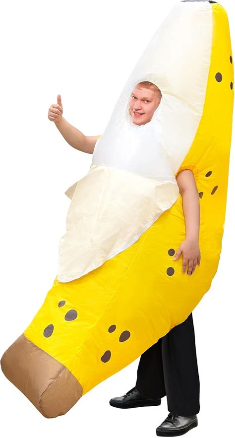 Camlinbo Halloween Inflatable Banana Costume Funny Full Body Blows Up Costume For