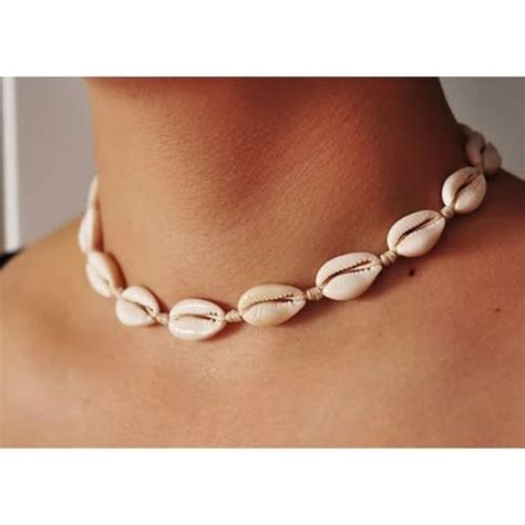 Cowrie Shell Adjustable Necklace Cowrie Shell Choker Cowrie Shell