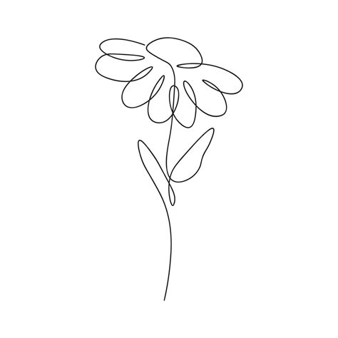 Premium Vector One Line Continuous Flower Single Line Drawing Art