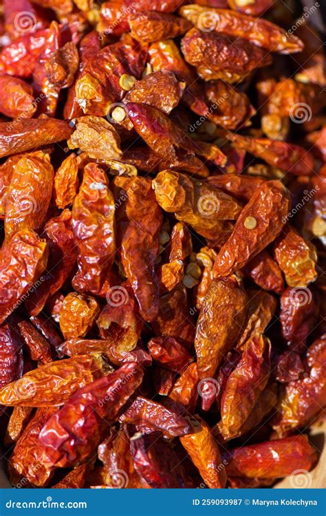 Hot Spicy Chili Pepers Close Up Of Dried Red Dry Chili Pepers Background Stock Image Image Of