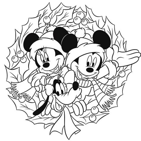 Coloriage Disney Minnie Et Mickey à Noël Télécharger Et Imprimer