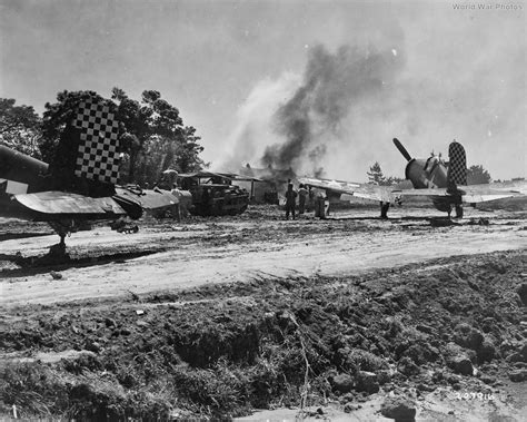 United States Army Air Corps — A Heavily Damaged F4u 1d On Okinawa 1945