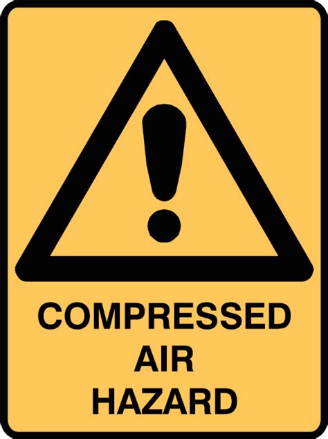 Plastic Tags Warning Compressed Air Safety Sign