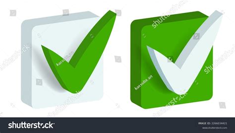 Green Check Mark Vector 3d Check Stock Vector (Royalty Free) 2266034421 ...